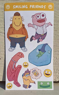 Smiling Friends sticker sheet 4x7