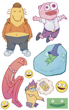 Smiling Friends sticker sheet